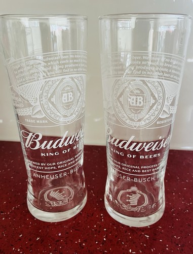 Budweiser pint glasses king - 2x,