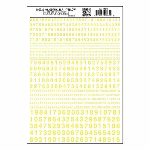 Numbers dry transfer - numbers, gothic