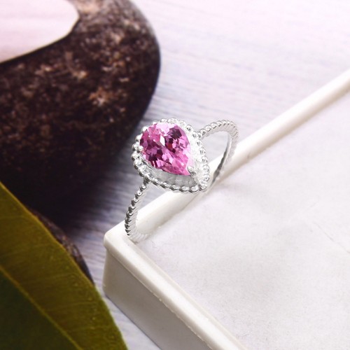 Aaa pink sapphire ring solid - sapphire,