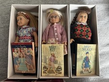 American Girl Mini Dolls Emily, Kit And Molly Inc Mini Book