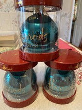 HARRODS Set Of 3  2020 Christmas Baubles Green  Dated, New & Unopened