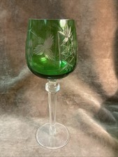 Green cut to clear glass tall