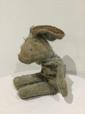 Very Old Vintage Blue Mohair Rabbit For Restoration/tlc * 36cm