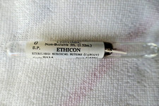 Vintage Ethicon Chromic Surgical Suture Cat Gut 5ft in Glass Sealed Tube S114