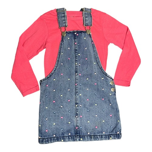 Denim dungaree dress set - set, girls