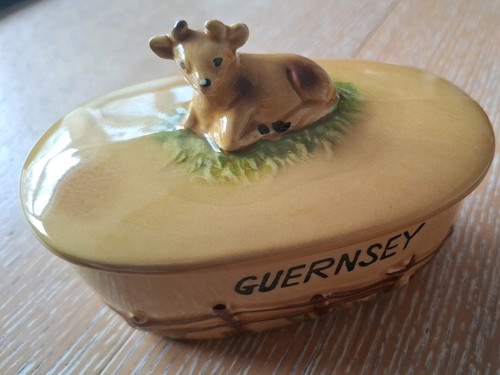 Vintage guernsey cow lidded - vintage,