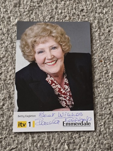 Emmerdale cast card handsigned - cast,