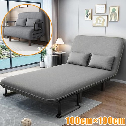 Double fabric sofa - fabric, bed