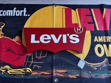 Levi’s Vintage Store Display Red Tab Logo Sign Advertising 21.5” Rare