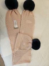 Hucklebones Of London Designer Girls Hat & Matching Scarf 8-12years Brand New