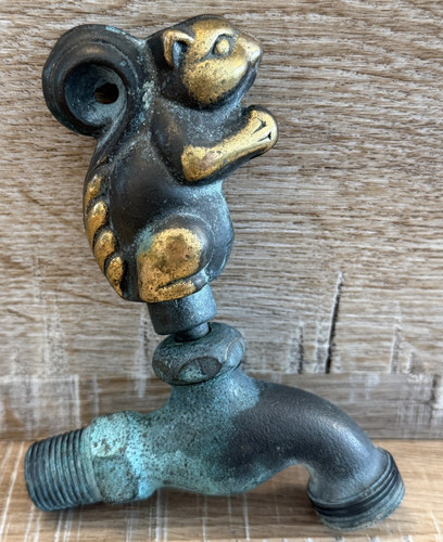 Vintage brass squirrel garden - squirrel,