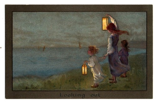 Children looking out - children., artist