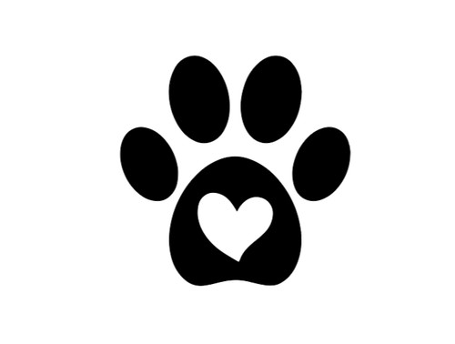Cute heart paw print vinyl - paw,