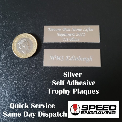 Silver engraved trophy plaque - engraved,