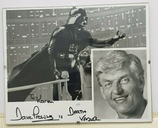 B & W Photo Montage Signed/Autographed by Dave Prowse in a Glass Clip Frame
