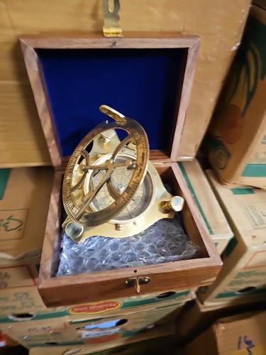 Brass sundial desk - sundial, w/