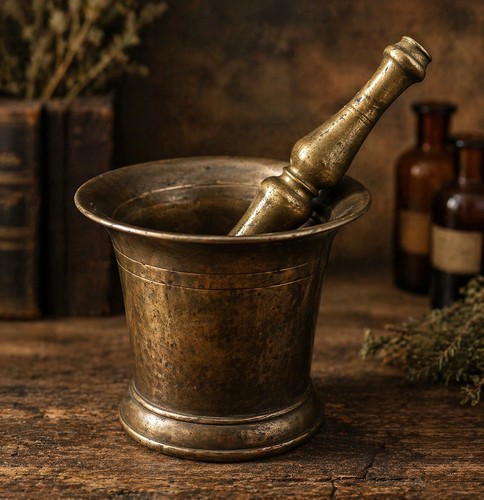 Antique bronze mortar - antique, &