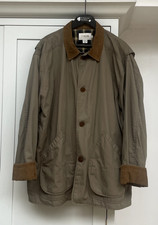 Vintage J CREW Barn Jacket Mens XL Khaki Brown Cord Collar & Cotton Canvas.