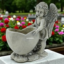 Cherub Memorial Vase Pot