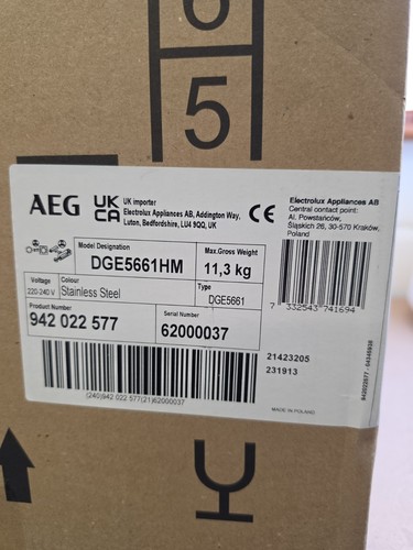 Aeg dge5661hm built - built, 54cm