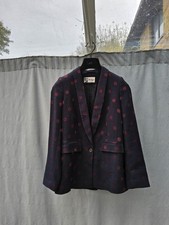 Boutique By Jaeger navy blue Red Glitter Polka-dot Blazer Jacket UK 8
