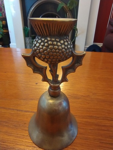 Solid brass thistle - brass, bell