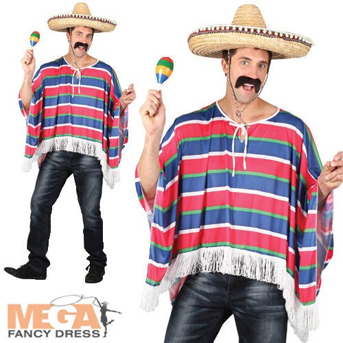 Mexican poncho adults - mexican,