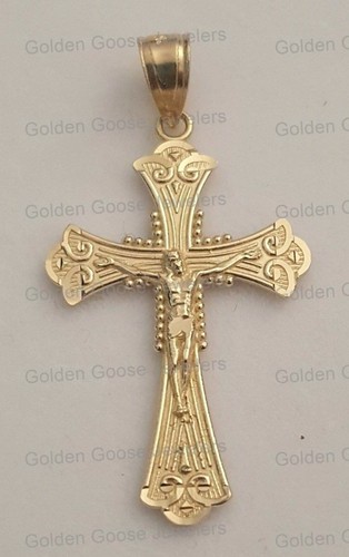 10k yellow gold crucifix jesus - 10k,