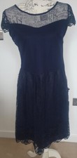 Navy blue lace A line fit and flare dress size 12-14 