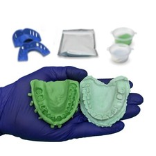 Dental Impression Kit with Putty, Casting Plaster, Tray, Measuring Cup & Gloves