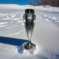 Art Deco Cast Chrome Bud Vase