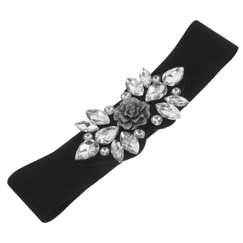 Wide jeweled elastic belt for - wide,