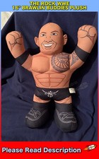 The Rock Brawling Buddies Plush Wrestling Doll 2013 16" WWE (SOLD USED)