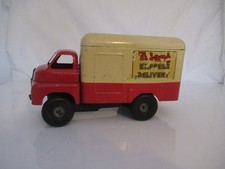 TRIANG MINIC VINTAGE CLOCKWORK TINPLATE EXPRESS DELIVERY VAN -  MADE IN ENGLAND