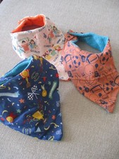 LITTLE SPORTS - SET OF 3 BABY BANDANA BIBS 0-3 MTHS [Set 2]