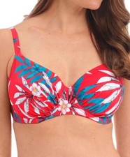 Fantasie Santos Beach Bikini Top Red 36E Underwired Gathered Full Cup 501101 New
