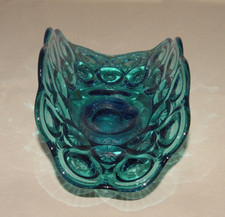 PERFECT Vintage L. E. Smith Deep Azure Blue "MOON & STAR" Banana Boat!