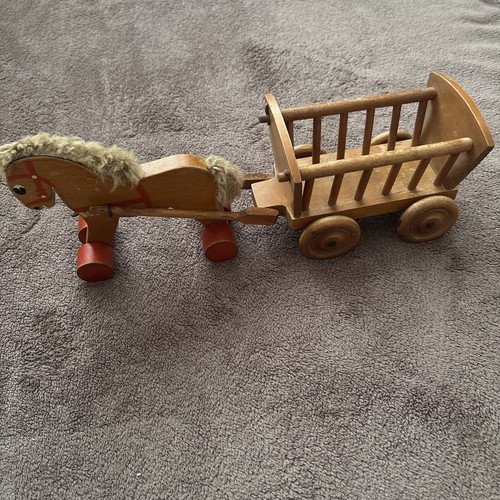 Vintage toy wooden - wooden, horse