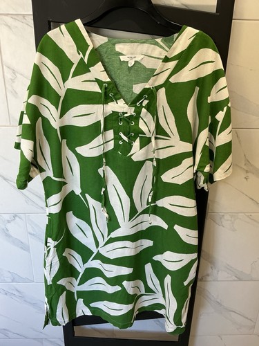 Next short sleeved linen dress - short,