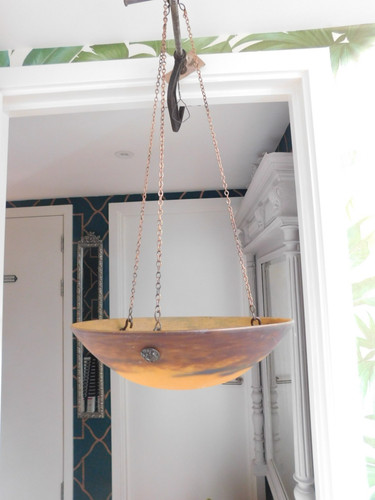 Vintage orange mottled glass - vintage,