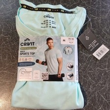 Mens running top size Medium light blue quick dry sports top lightweight Crivit