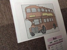 Mini Double Decker Bus Pattern cross stitch chart only / M19