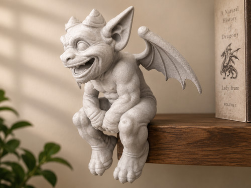 Happy sitting gargoyle - happy,