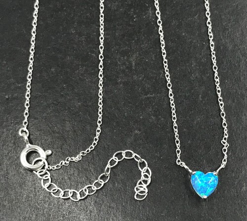 Blue opal heart pendant