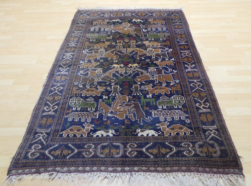 Afghan carpet rug figurative - rug,