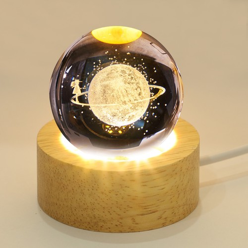 Wood led light - wood, crystal