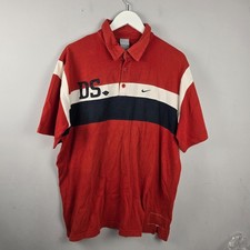 Nike Polo Shirt Mens XL Red