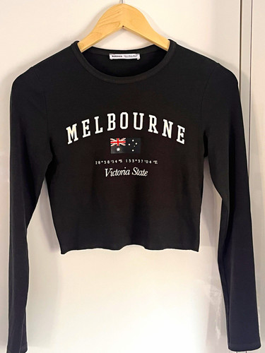 Bershka black cropped crew - cropped,