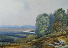 Original Watercolour, 'View from a Rocky Outcrop', Late 19th Century