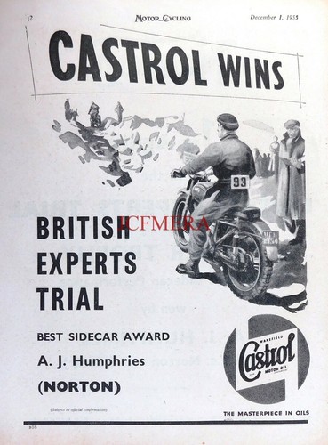 Castrol motor oil 1955 advert - castrol,